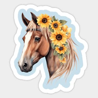 Horse and Sunflowers 2 Sticker